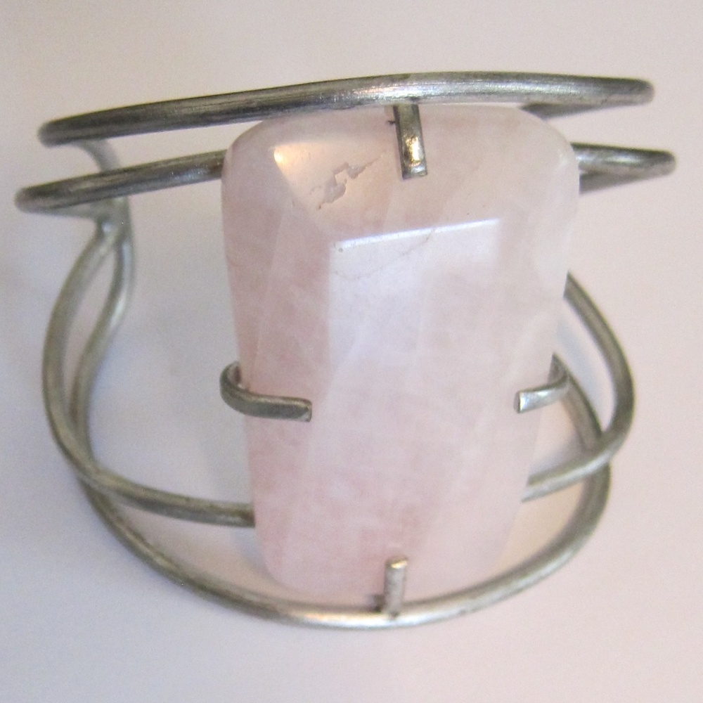 Free People Pink Gem Bracelet, Molded cuff